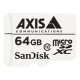 AXIS Surveillance - Scheda di memoria flash (adattatore da microSDXC a SD in dotazione) - 64 GB - Class 10 - microSDXC - bianco