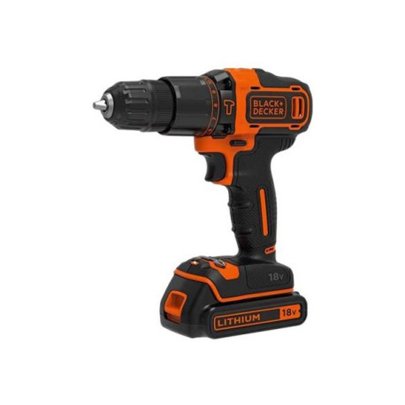 BLACK+DECKER BDCHD18KB-QW - Trapano con percussore/cacciavite - cordless - 2 velocità - mandrino senza chiave 10 mm - 40 N·m - 