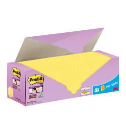 Blocco foglietti Post it  Super Sticky - 654-SSCY-VP24 - 76  x 76 mm - giallo Canary - 90 fogli - Post it  - conf. 24 blocchi