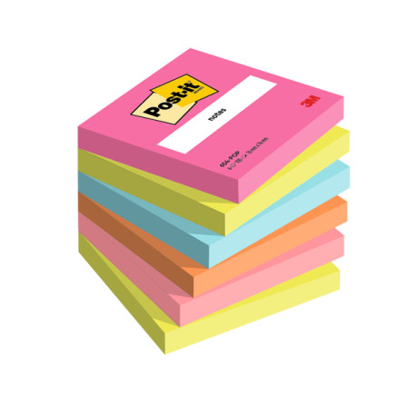 Blocco Post it  - 654-POP - 76 x 76 mm - 100 fogli - colori Popmistic - Post-it  - conf. 6 pezzi