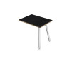 Allungo DX/SX per scrivanie Skinny Metal - 60 x 80 x H 74,4 cm - bianco / nero venato