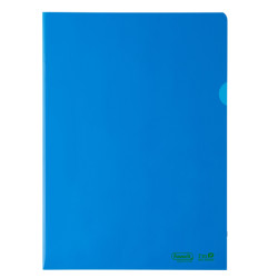 Cartelline a L - 22 x 30 cm - PE Bio-Based - liscio superior - blu - Favorit - conf. 25 pezzi