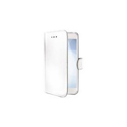 Celly Wally - Flip cover per cellulare - plastica, similpelle - bianco - per Huawei P10 Lite