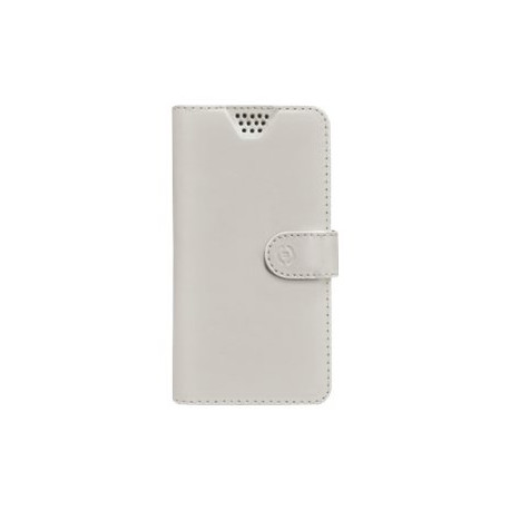 Celly Wally Unica XL - Flip cover per cellulare - ecopelle - bianco