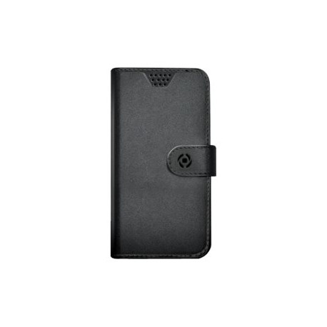 Celly Wally Unica XL - Flip cover per cellulare - ecopelle - nero