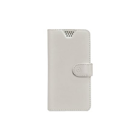 Celly Wally Unica XXL - Flip cover per cellulare - ecopelle - bianco