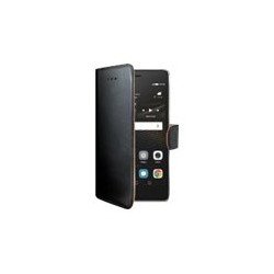 Celly Wally WALLY564 - Flip cover per cellulare - ecopelle - nero - per Huawei P9 lite