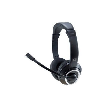 Conceptronic POLONA02B - Cuffie con microfono - on-ear - cablato - jack 3,5 mm - nero