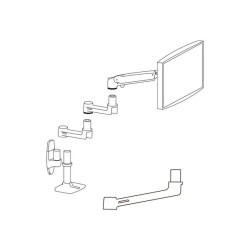 Ergotron LX - Componente di montaggio (cappuccio terminale, estensione braccio 9") - per display LCD - Alluminio - nero - insta