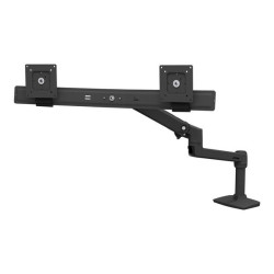 Ergotron LX - Kit montaggio (braccio snodato, 2 snodi, archetto per doppio display, base, morsetto da scrivania formato da 2 pe