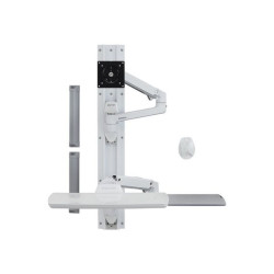 Ergotron LX Wall Mount System - Kit montaggio (braccio per montaggio a muro, supporto per mouse, braccio per tastiera, 2 canali