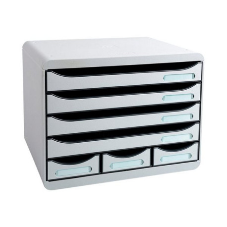 Exacompta Classic Office Store-Box Mini A4+ - Cassettiera - 7 cassetti - orizzontale - grigio chiaro