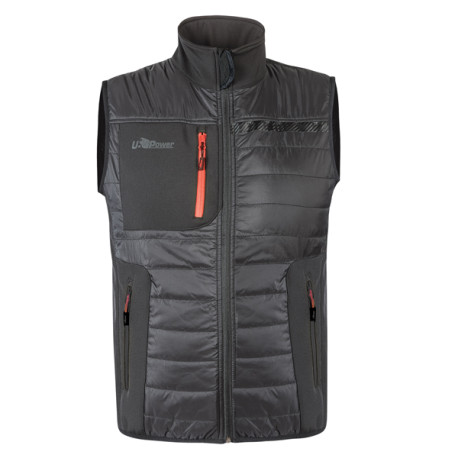 Gilet Wall - taglia M - PE - grigio/arancio - U-Power