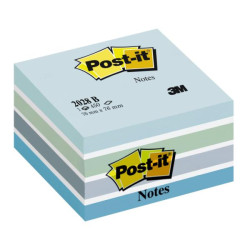 Cubi Post-it Pastello 2028-B - - 76x76 mm Fg. 450 azzurro pastello blu smeraldo blu cielo blu ultra bianco (x3) (Conf. 1)