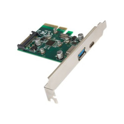 Hamlet HUSB312TCPCX - Adattatore USB - PCIe 2.0 x2 profilo basso - USB-C 3.1 Gen 2 x 1 + USB 3.1 Gen 2 x 1