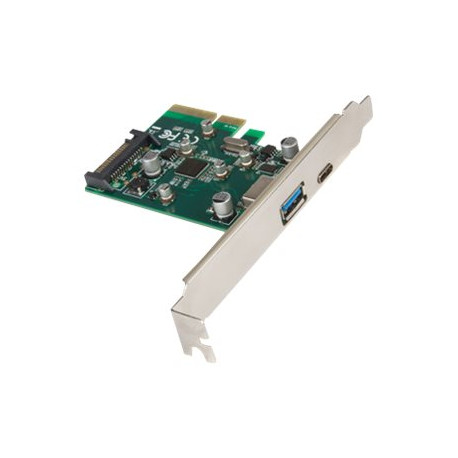 Hamlet HUSB312TCPCX - Adattatore USB - PCIe 2.0 x2 profilo basso - USB-C 3.1 Gen 2 x 1 + USB 3.1 Gen 2 x 1