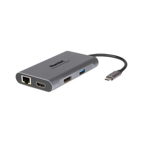 Hamlet PD400D - Docking station - USB-C - 2 x HDMI - GigE