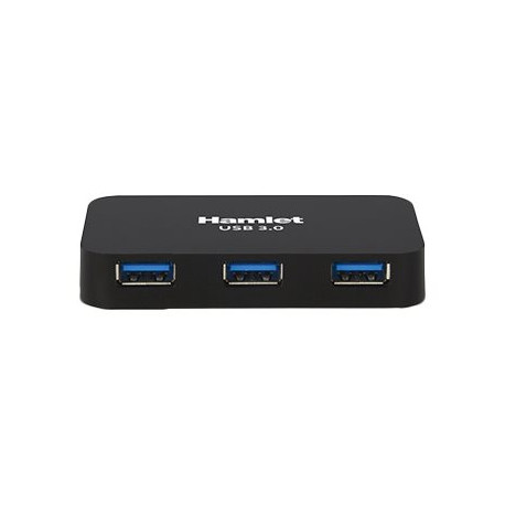 Hamlet XHUB430BK - Hub - 4 x SuperSpeed USB 3.0 - desktop