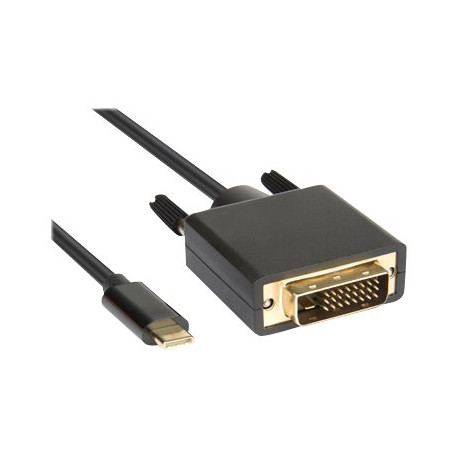 Hamlet XVAUC-DV4K20 - Cavo adattatore - USB-C (M) a DVI (M) - 2 m - viti a serraggio manuale, supporto 4K