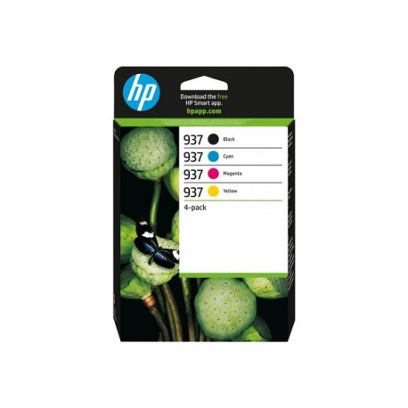 HP 937 - Confezione da 4 - nero, giallo, ciano, magenta - originale - cartuccia d'inchiostro - per Officejet Pro 9110b, 9120b, 