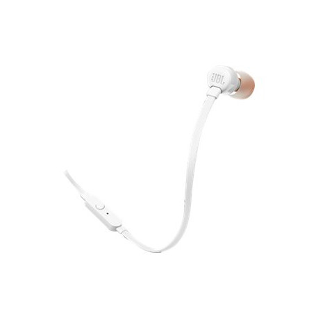 JBL T110 - Auricolari con microfono - in-ear - cablato - jack 3,5 mm - bianco