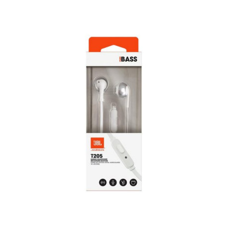 JBL TUNE 205 - Auricolari con microfono - in-ear - cablato - jack 3,5 mm - cromo