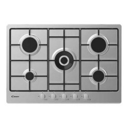 Candy Timeless CEL7P4WX - Piano cottura a gas - 5 piastre - Nicchia - larghezza: 56 cm - prof. 48 cm - acciaio inossidabile