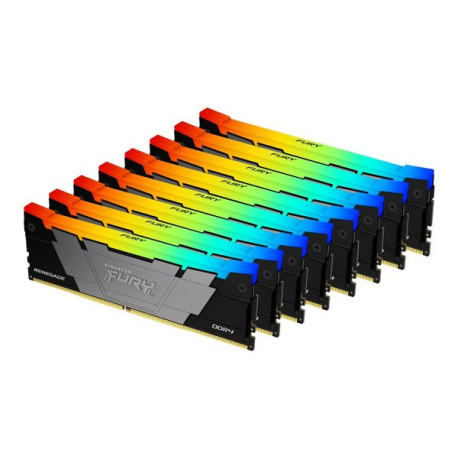 Kingston FURY Renegade RGB - DDR4 - kit - 256 GB: 8 x 32 GB - DIMM 288-PIN - 3200 MHz / PC4-25600 - CL16 - 1.35 V - senza buffe