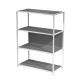 Libreria 4 ripiani Modular - 90 x 44 x 122 cm - struttura metal bianco - antracite - Artexport