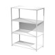 Libreria 4 ripiani Modular - 90 x 44 x 122 cm - struttura metal bianco - bianco - Artexport