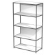 Libreria 5 ripiani Modular - 90 x 44 x 161 cm - struttura metal antracite - bianco - Artexport