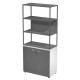 Libreria alta metal + armadio basso Essence - 90 x 46 x 204 cm - Bianco/antracite/antracite/antracite - Artexport