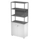 Libreria alta metal + armadio basso Essence - 90 x 46 x 204 cm - Bianco/bianco/antracite/antracite - Artexport