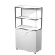 Libreria media metal + armadio basso Essence - 90 x 46 x 165 cm - Bianco/antracite - Artexport