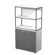 Libreria media metal + armadio basso Essence - 90 x 46 x 165 cm - Bianco/antracite/bianco/antracite - Artexport