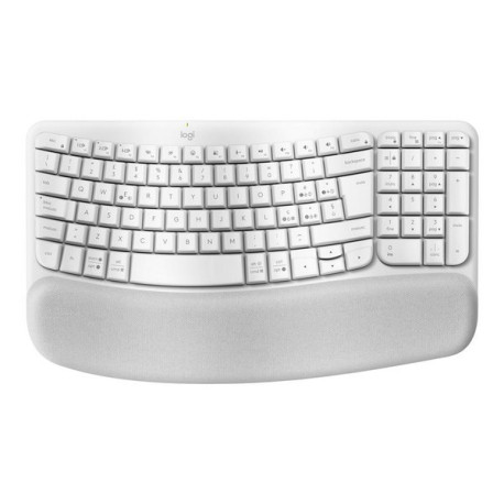 Logitech Wave Keys - Tastiera - senza fili - 2.4 GHz, Bluetooth LE - QWERTY - italiana - Off-White