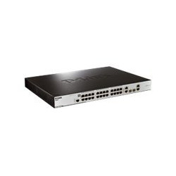 D-Link xStack DES-3200-28P - Switch - gestito - 24 x 10/100 (PoE) + 2 x SFP + 2 x combo Gigabit SFP - montabile su rack - PoE