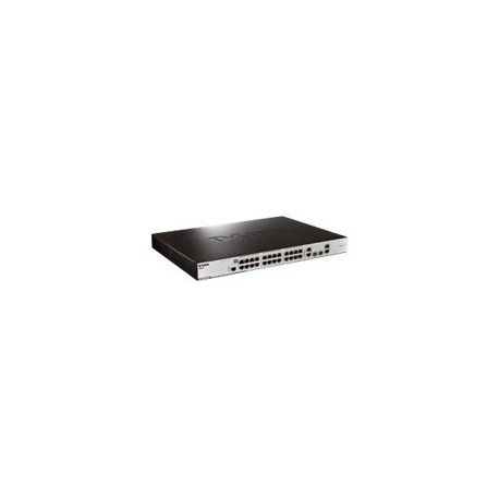 D-Link xStack DES-3200-28P - Switch - gestito - 24 x 10/100 (PoE) + 2 x SFP + 2 x combo Gigabit SFP - montabile su rack - PoE