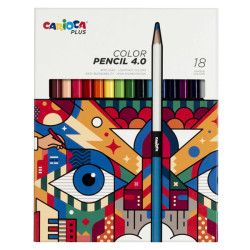 Matita colorata Color Pencil 4.0 - mina 4 mm - colori assortiti - Carioca Plus - conf. 18 pezzi