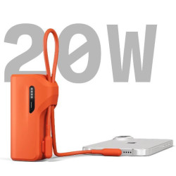 Cygnett Battery bank Thumboost 5K Powerbank con cavo integrato (ORANGE)