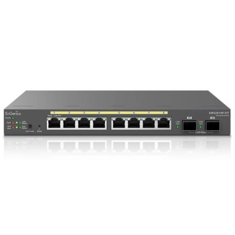 Engenius EWS2910P-FIT - Switch 8-port GbE PoE.afat(+) 55W, 2xSFP Desktop wall-mountable