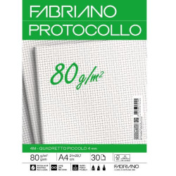 Fabriano CARTA PROTOCOLLO A4 80g 30ff - RIG 4 MM