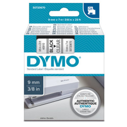 Nastro D1 409100 - 9 mm x 7 mt - nero/trasparente - Dymo