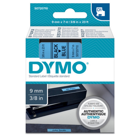 Nastro D1 409160 - 9 mm x 7 mt - nero/blu - Dymo