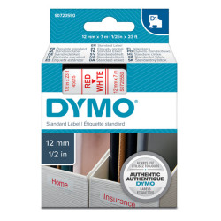 Nastro D1 450150 - 12 mm x 7 mt - rosso/bianco - Dymo