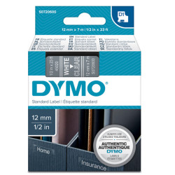 Nastro D1 450200 - 12 mm x 7 mt - bianco/trasparente - Dymo