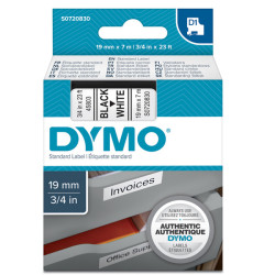 Nastro D1 458030 - 19 mm x 7 mt - nero/bianco - Dymo