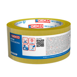 Nastro mascheratura telato BETON - per esterni e superfici ruvide - 5 cm x 50 m - giallo - Geko - conf. 3 pezzi