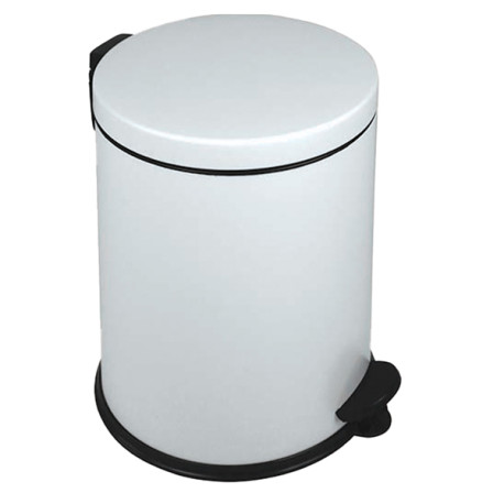 Pattumiera a pedale New Bin Basic - 12 L - metallo verniciato - bianco - Medial International