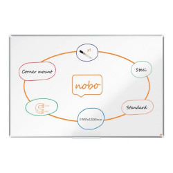 Nobo Premium Plus - Lavagna bianca - montabile a parete - 1800 x 1200 mm - acciaio verniciato - magnetica - bianco